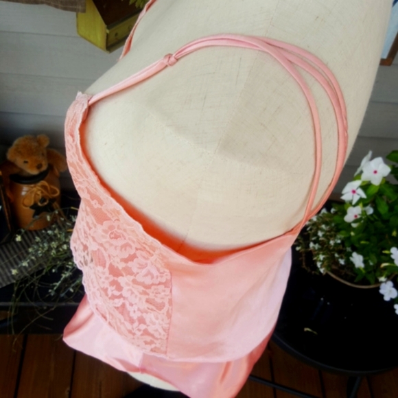 VICTORIA'S SECRET ♡ Vintage 2pc Gold Label Rose Satin 'n Floral Lace Lingerie S - Picture 9 of 17